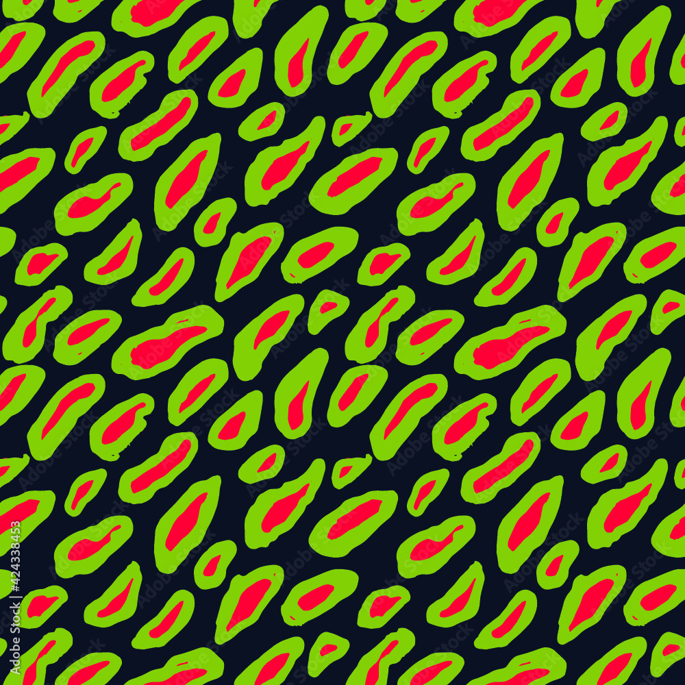 Seamless Leopard Pattern. Colorful Animal Skin Print. Spotted animal illustration. Vector Jungle Design.