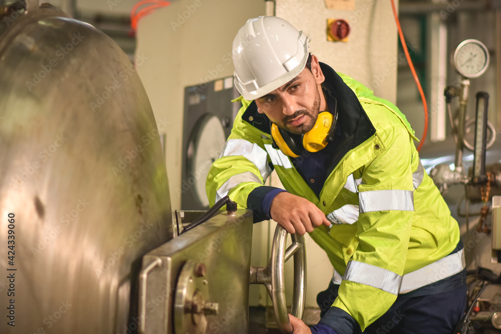 Worker work hard ,Engineer tired work in factory, Man working in danger area , Employee labor Worker work hard ,Engineer tired work in factory, Man working in danger area , Employee labor