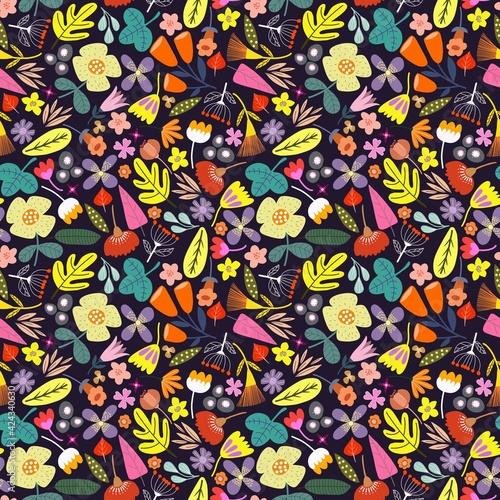 Cute pattern in small flower. Small colorful flowers. Ditsy floral background. The elegant the template for fashion prints.
