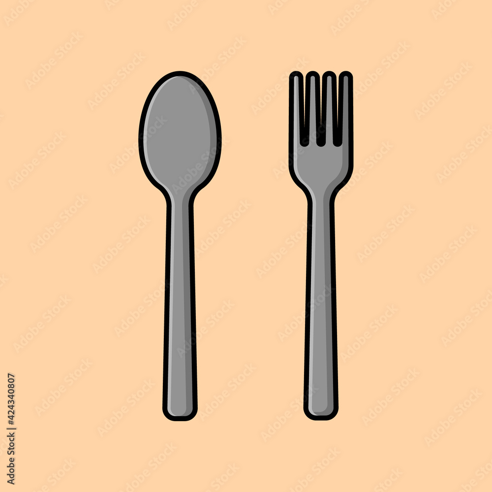 spoon and fork vector design spoon and fork vector design