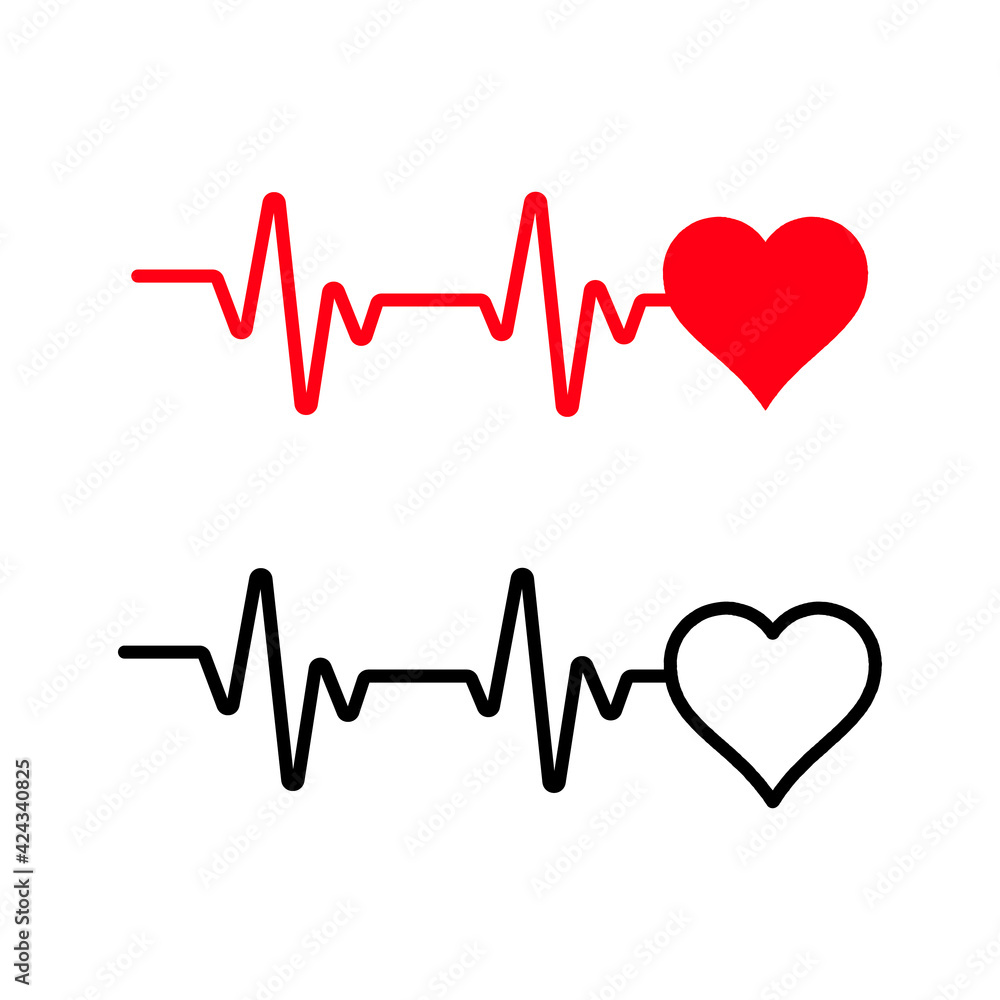 design vector icon heartbeat line minimal design vector icon heartbeat line minimal