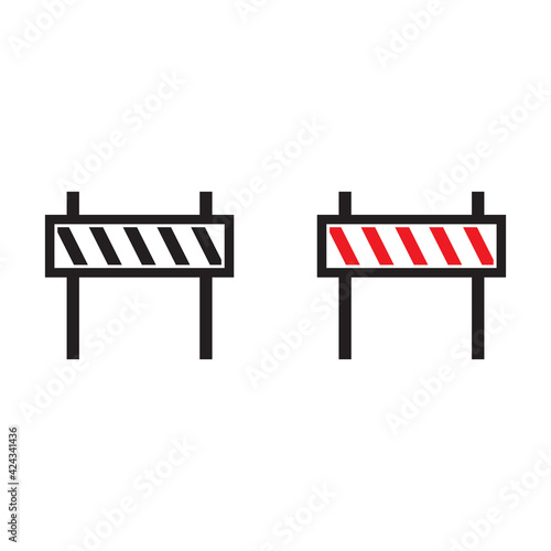 Roadblock vector icon. Barrier icon