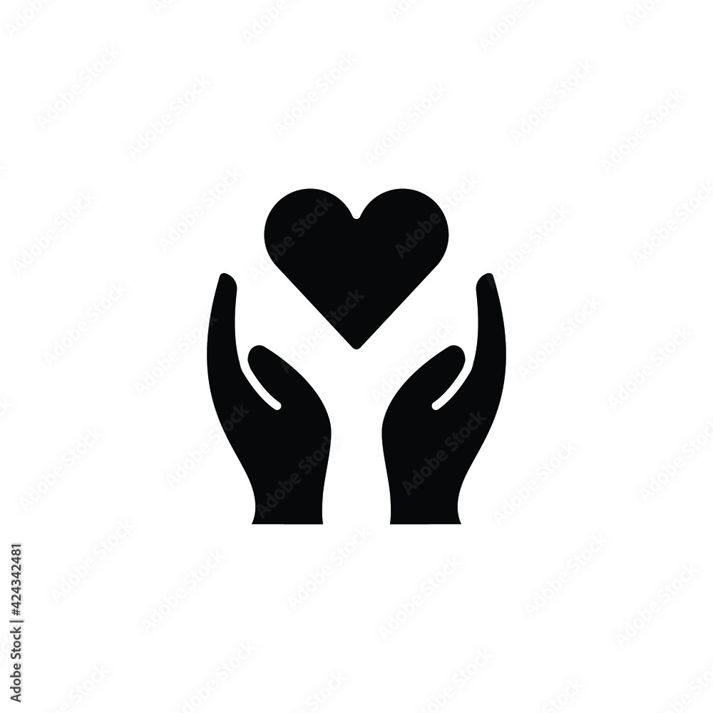 Hand heart glyph icon. Simple solid style. Holding, pictogram, care, graphic, life, health, save, love, give, charity concept. Vector illustration isolated on white background. EPS 10 Hand heart glyph icon. Simple solid style. Holding, pictogram, care, graphic, life, health, save, love, give, charity concept. Vector illustration isolated on white background. EPS 10