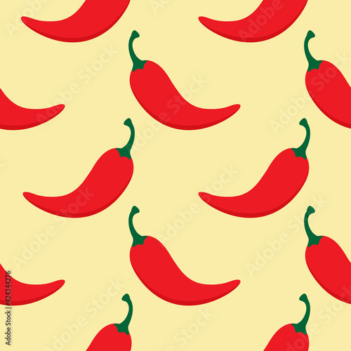 chili seamless pattern flat design vector illustration