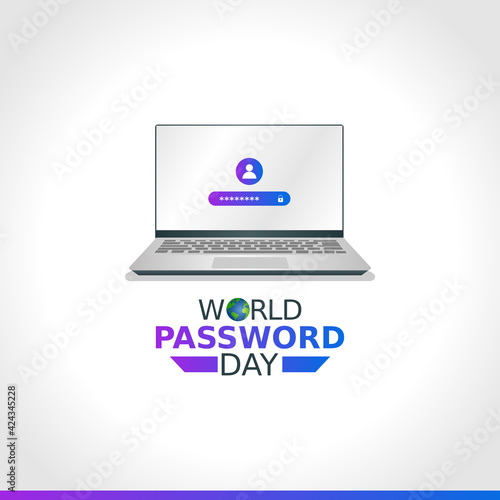 vector graphic of world password day good for world password day celebration. flat design. flyer design.flat illustration.