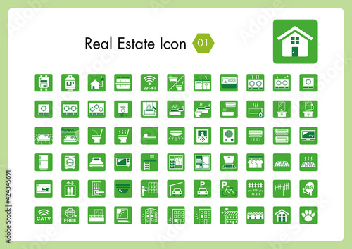 不動産　設備アイコン　Real Estate Icon 01