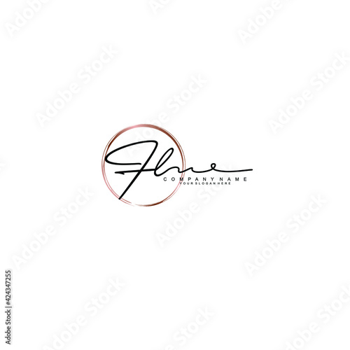 FL Initials handwritten minimalistic logo template vector