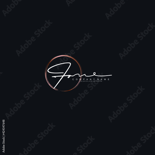 FO Initials handwritten minimalistic logo template vector © saturnus