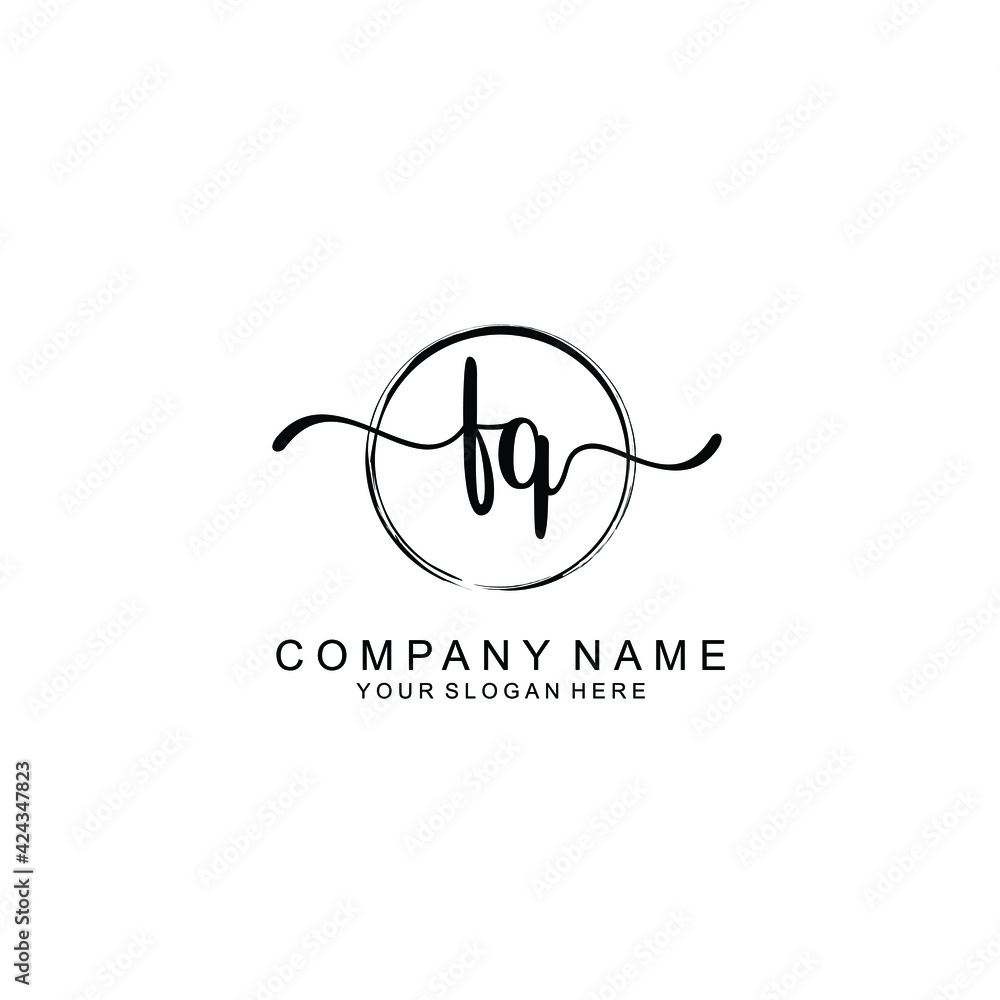 FQ Initials handwritten minimalistic logo template vector FQ Initials handwritten minimalistic logo template vector