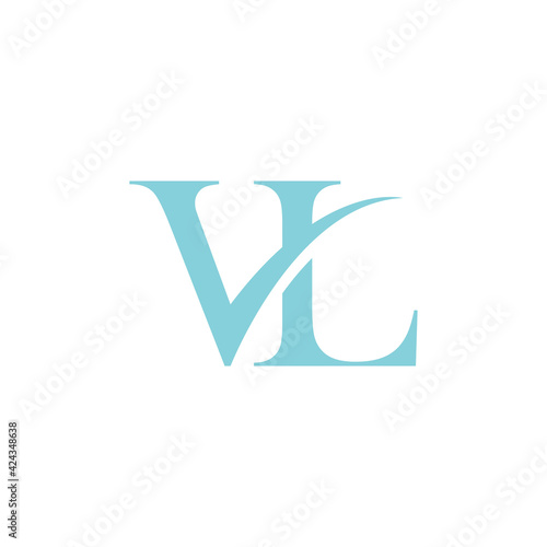 Initial VL letter luxury logo design photo