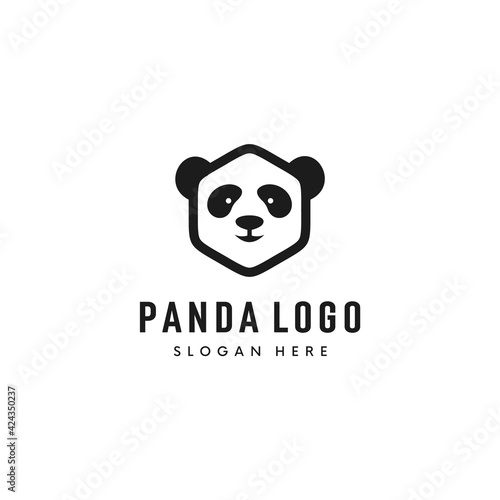 head panda logo vector design