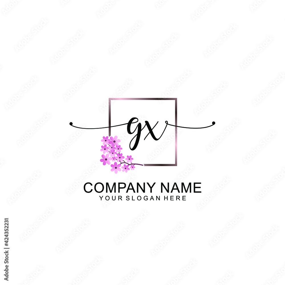 GX Initials handwritten minimalistic logo template vector GX Initials handwritten minimalistic logo template vector