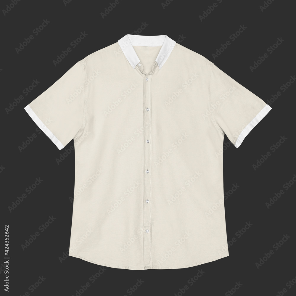Men&rsquo's beige short sleeve shirt casual apparel Men&rsquo's beige short sleeve shirt casual apparel