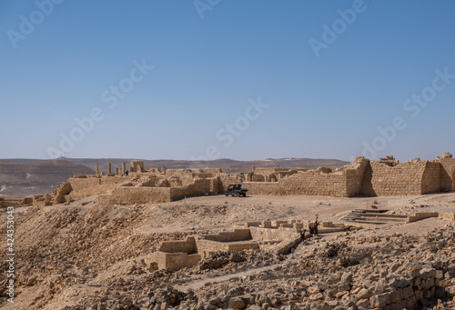 Remains of Avdat or Abdah and Ovdat and Obodat, ruined Nabataean city in the Negev desert. Israel