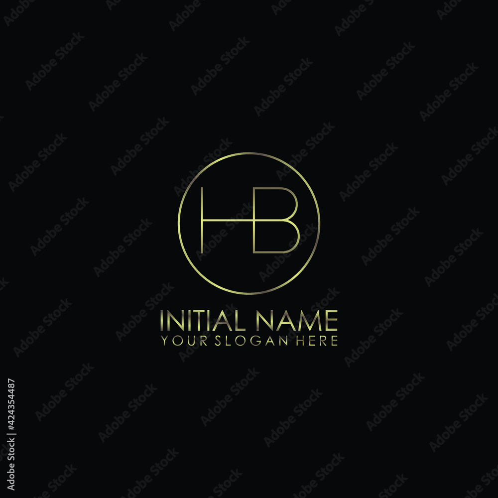 HB Initials handwritten minimalistic logo template vector HB Initials handwritten minimalistic logo template vector