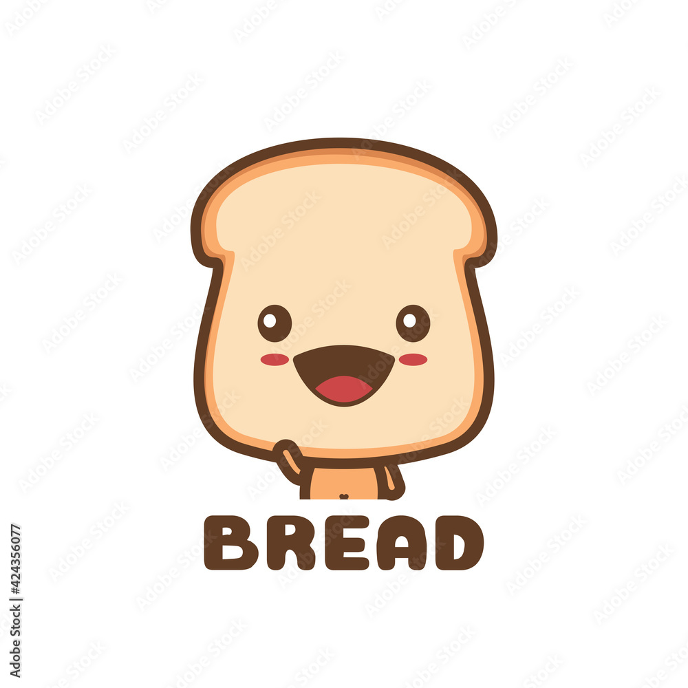 cute bun with a happy expression. food mascot template. cute bun with a happy expression. food mascot template.