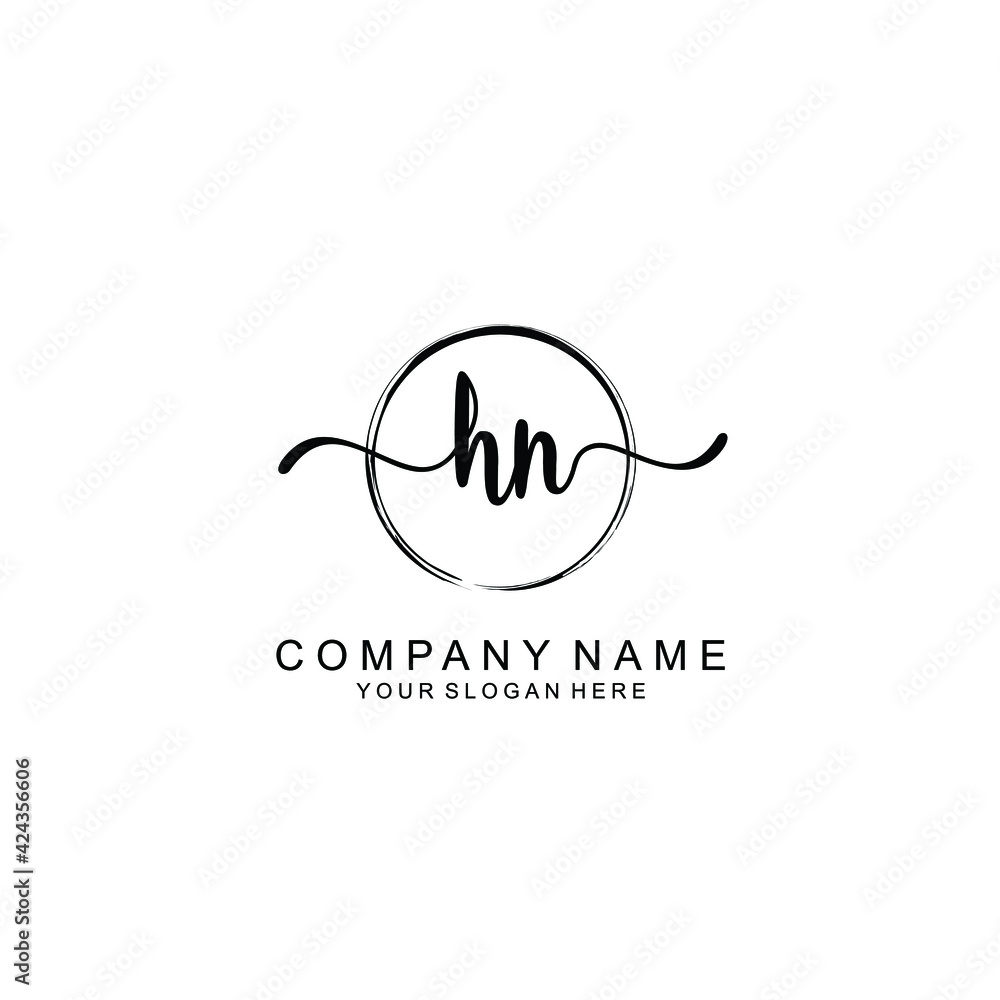 HN Initials handwritten minimalistic logo template vector HN Initials handwritten minimalistic logo template vector