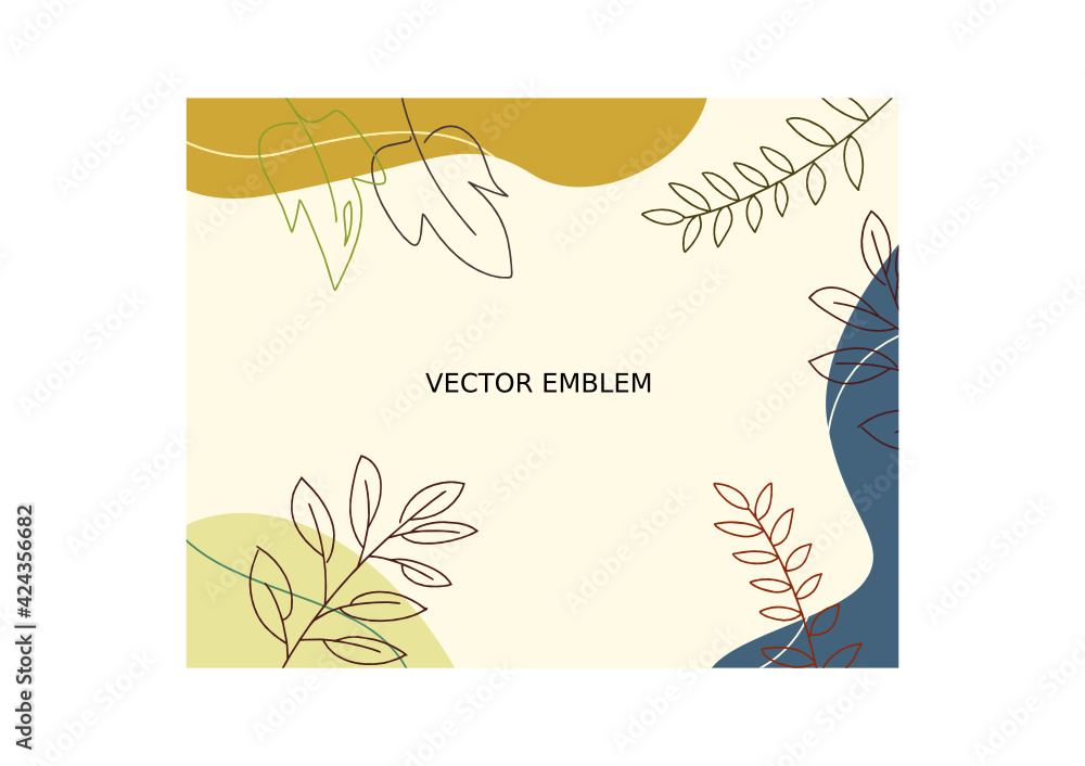 Vector emblem, hand drawn background