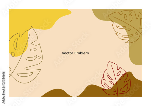 Vector emblem, hand drawn background