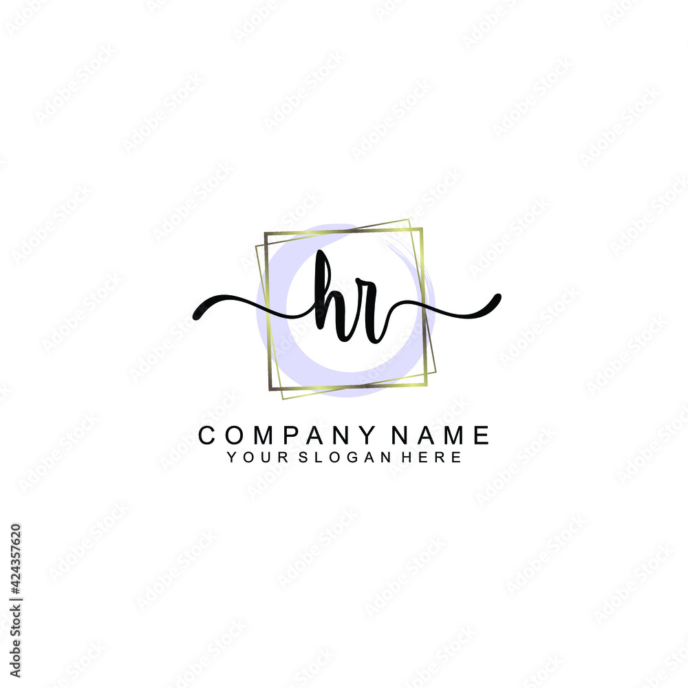 HR Initials handwritten minimalistic logo template vector HR Initials handwritten minimalistic logo template vector
