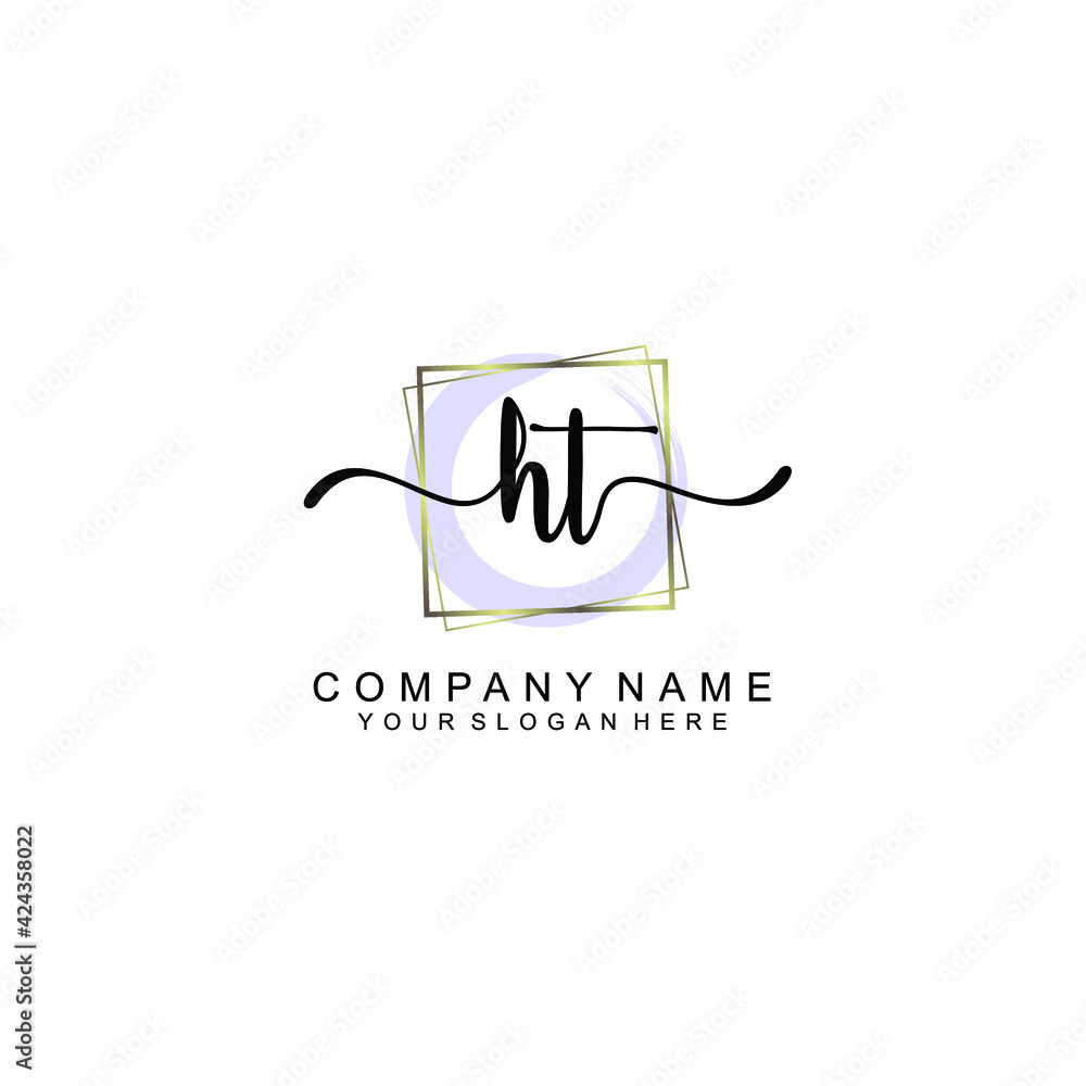 HT Initials handwritten minimalistic logo template vector HT Initials handwritten minimalistic logo template vector