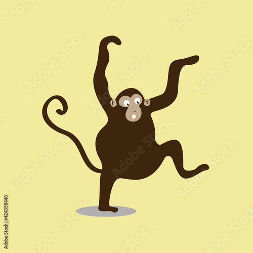 Photography Cute monkey animal doodle illustration for kids