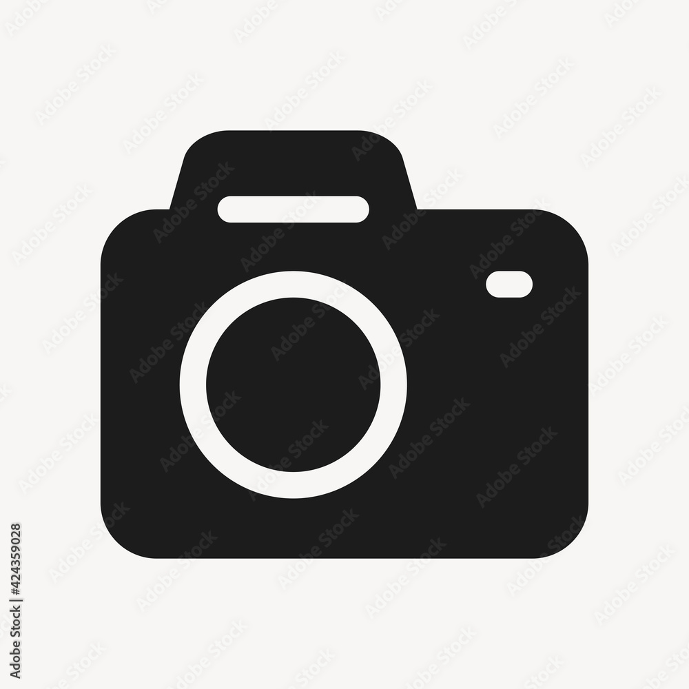 Camera filled icon black for social media app Camera filled icon black for social media app