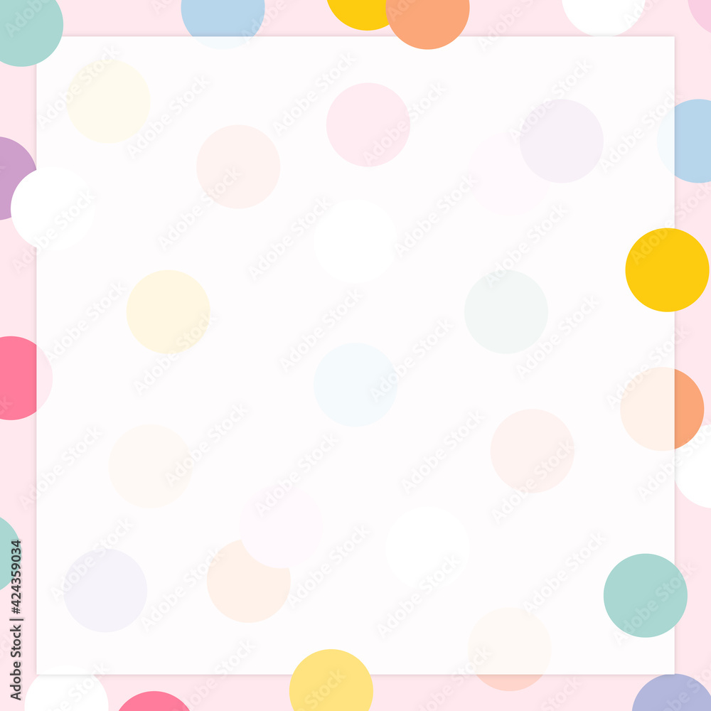 Pastel polka dot frame in cute pastel pattern Pastel polka dot frame in cute pastel pattern