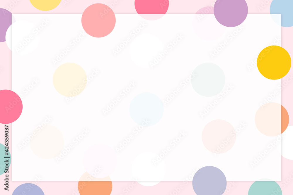 Pastel polka dot frame in cute pastel pattern Pastel polka dot frame in cute pastel pattern