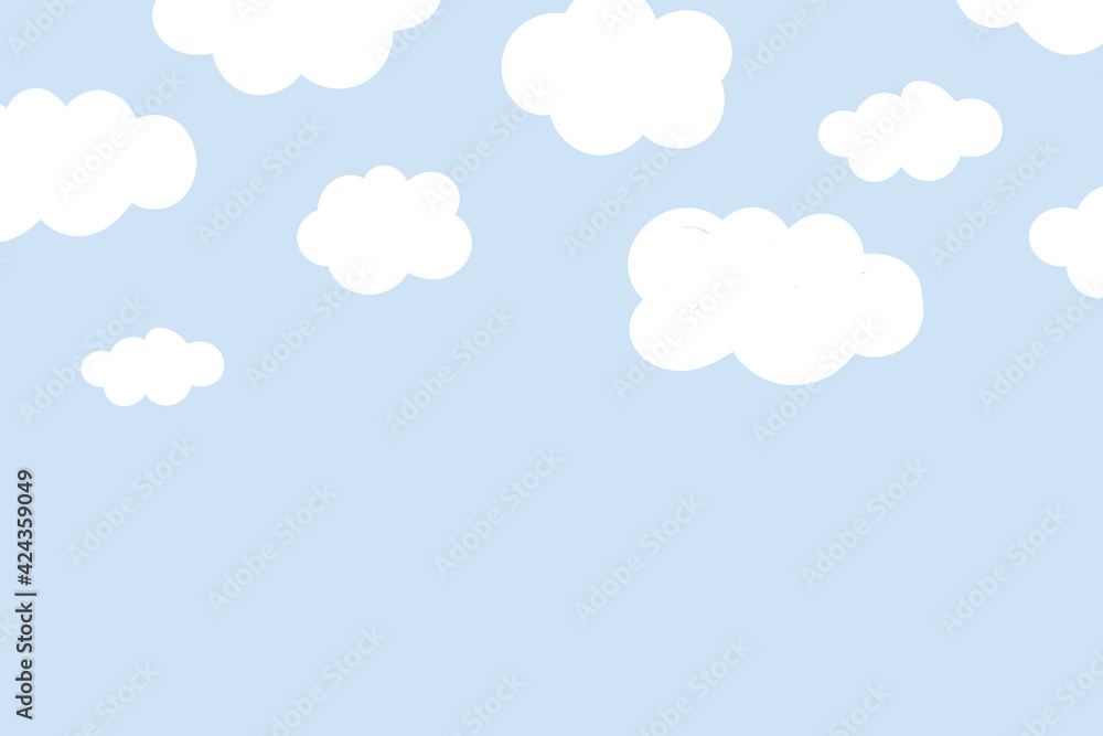 Cute background with fluffy cloud pattern