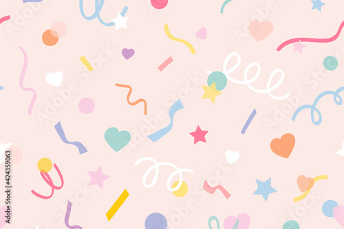 Confetti background in cute pastel pink pattern