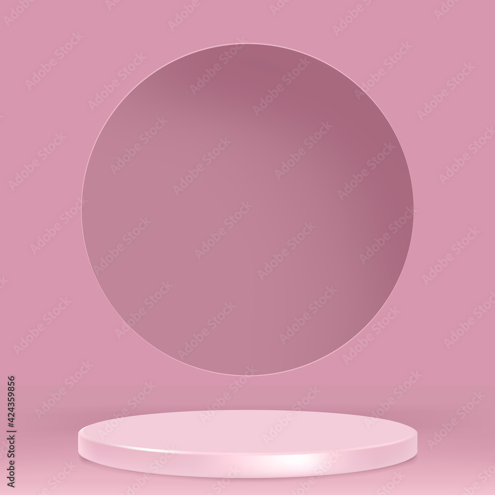 3D display podium pink minimal product backdrop 3D display podium pink minimal product backdrop