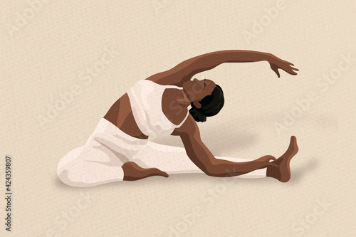 Yoga head-to-knee pose minimal illustration photo