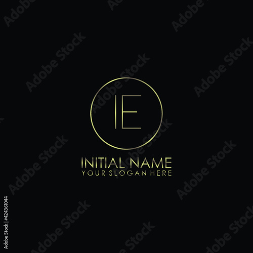 IE Initials handwritten minimalistic logo template vector