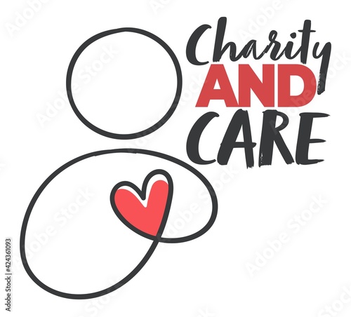 Charity and care volunteer and love compassion