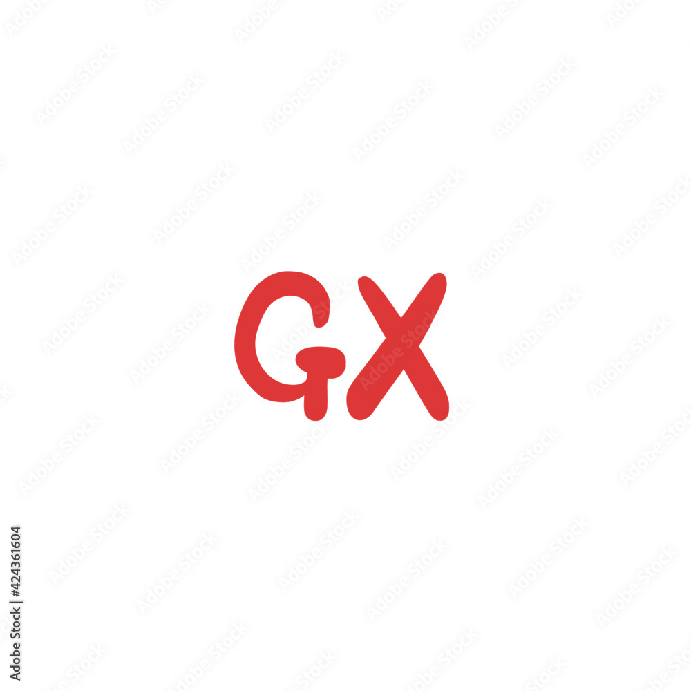 GX initial handwriting logo for identity GX initial handwriting logo for identity