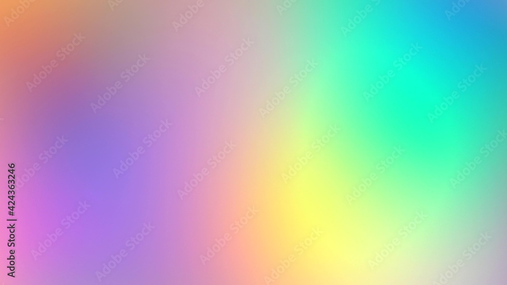 Abstract multicolored iridescent background for holiday party. Soft rainbow color holographic iridescent gradient. Hologram glitch. Light through a prism and smoke