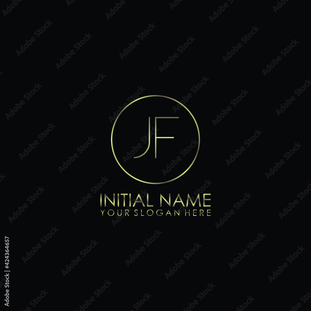 JF Initials handwritten minimalistic logo template vector JF Initials handwritten minimalistic logo template vector