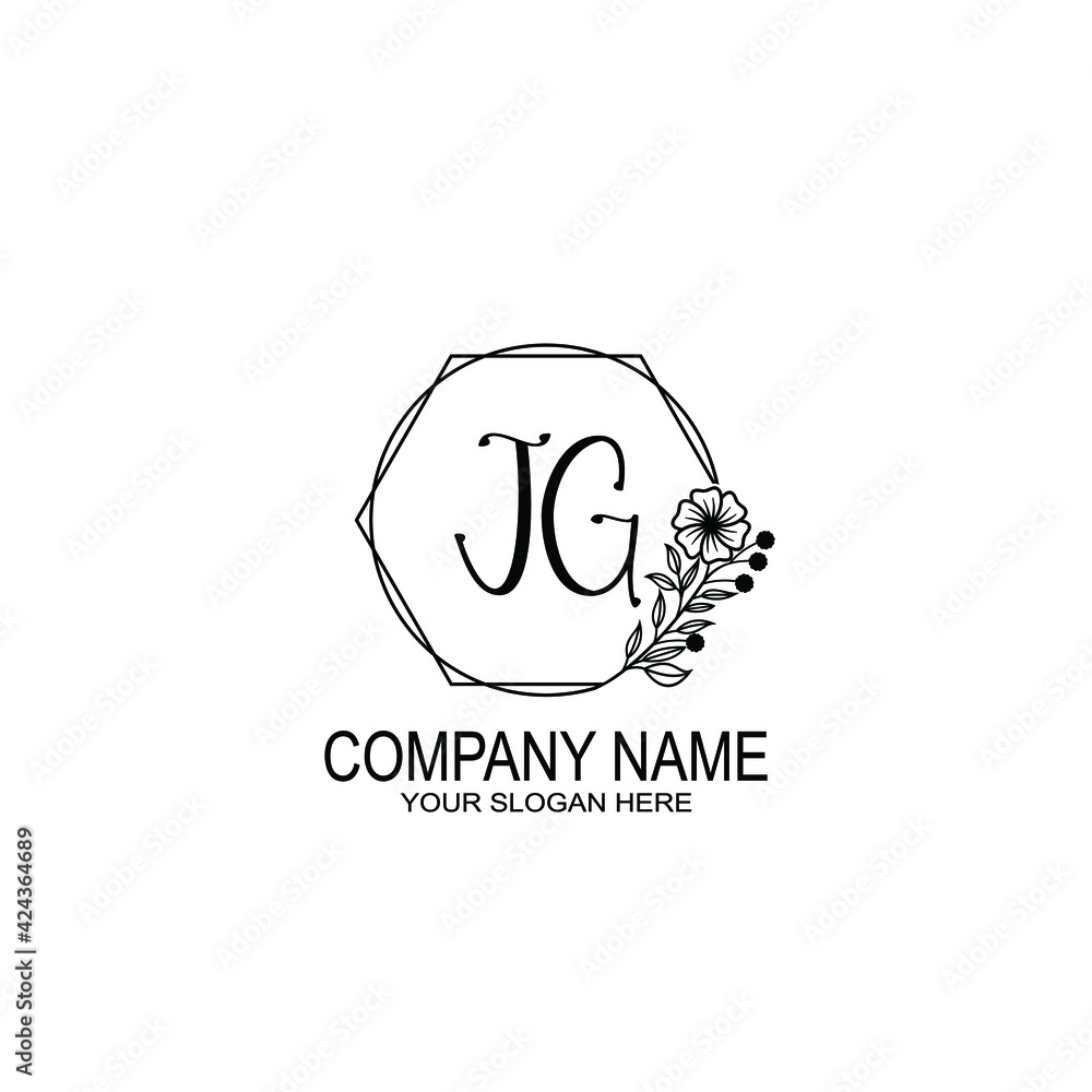 JG Initials handwritten minimalistic logo template vector JG Initials handwritten minimalistic logo template vector