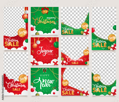 Christmas instagram stories feed post template