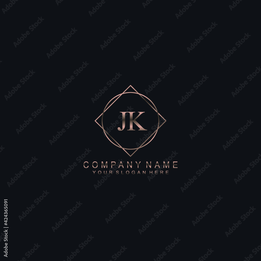 JK Initials handwritten minimalistic logo template vector JK Initials handwritten minimalistic logo template vector