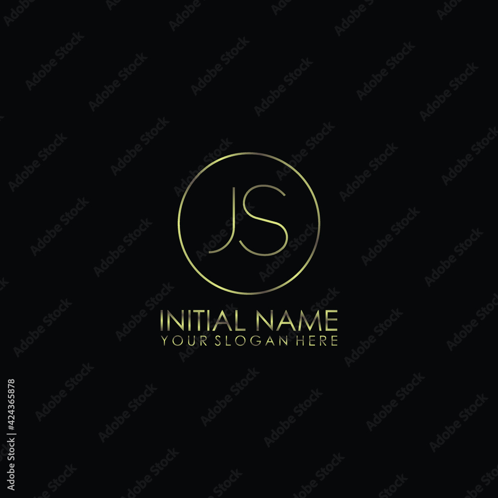 JS Initials handwritten minimalistic logo template vector JS Initials handwritten minimalistic logo template vector