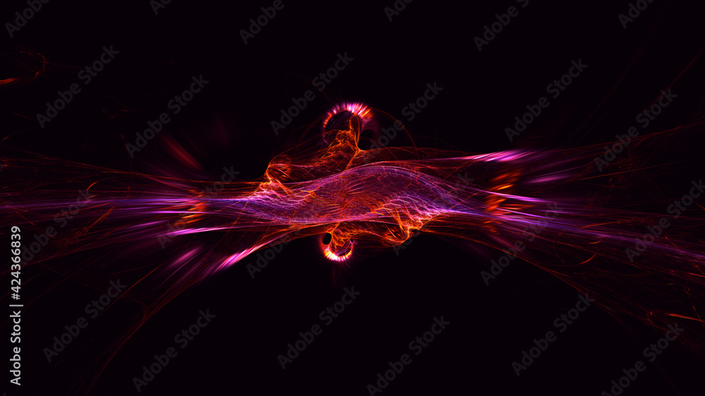 3D rendering abstract fractal light background