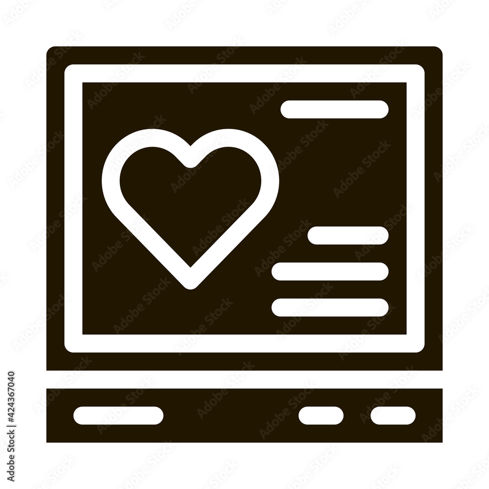 cardiogram gadget glyph icon vector. cardiogram gadget sign. isolated symbol illustration cardiogram gadget glyph icon vector. cardiogram gadget sign. isolated symbol illustration