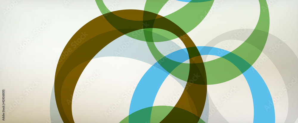 Obraz premium Ring geometric shapes, o letter repetition wallpaper. Abstract background for business or technology presentations, internet posters or web brochure covers