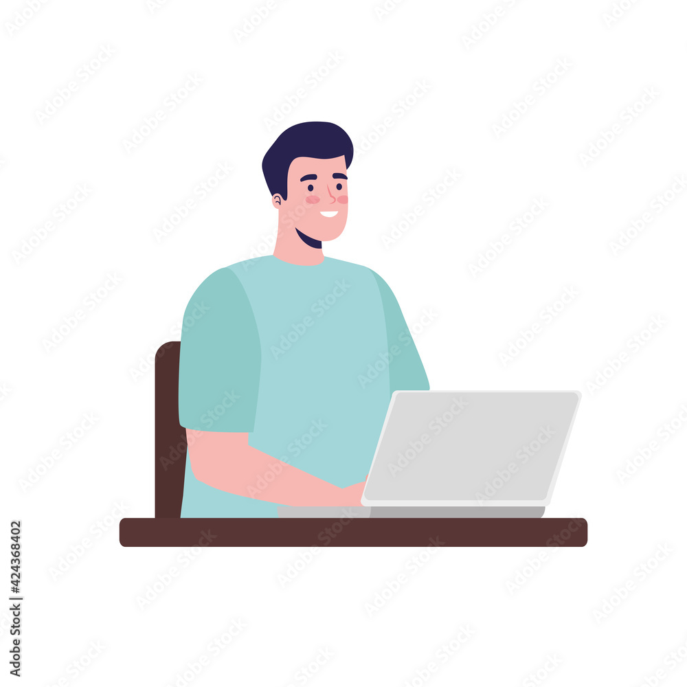 male worker laptop male worker laptop