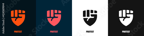 Obraz na plátně Protest logos set