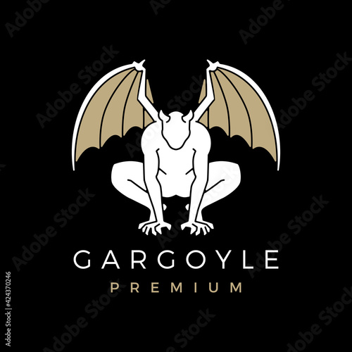 Valokuvatapetti gargoyle logo vector icon illustration