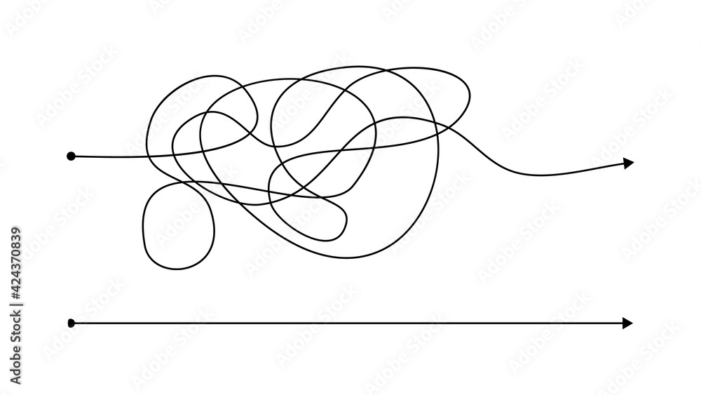 Fototapeta premium Simple right and complex wrong way