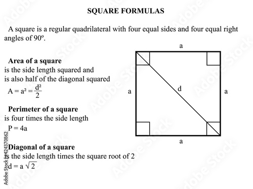 Square formulas, vector illustration